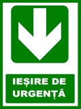 Placuta pentru iesire de urgenta cu sageata in jos