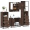 Gossi set de mobilier de baie din 4 piese din lemn de stejar maro