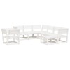 Set mobilier relaxare gradina, 8 piese, alb, lemn masiv de pin