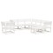 Set mobilier relaxare gradina, 8 piese, alb, lemn masiv de pin