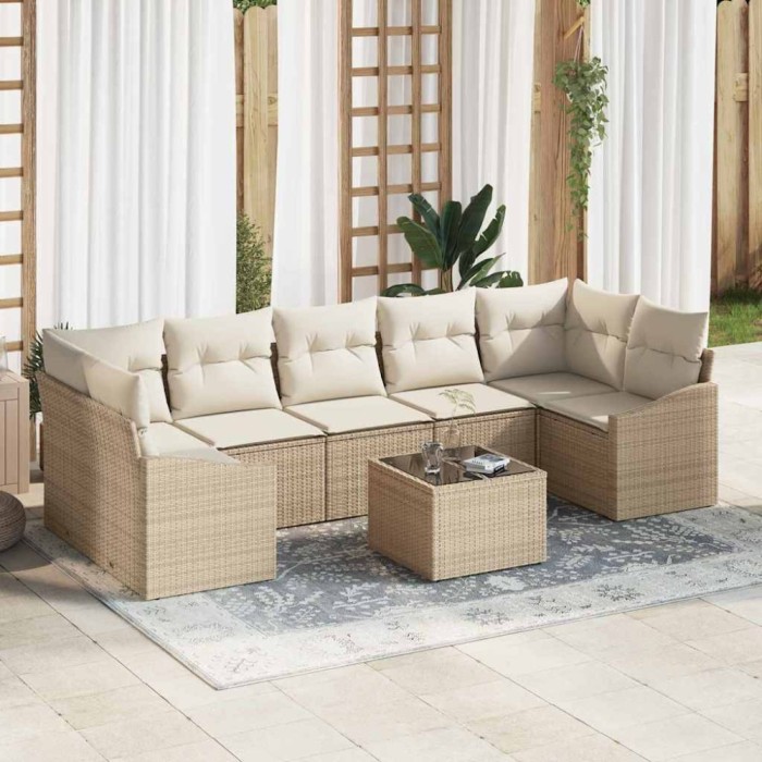 vidaXL Set de canapele pentru grădină Bej și crem 55 x 55 x 37 cm 3346641