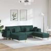 Sofa din material textil cu pernă 3 pcs Verde &icirc;nchis 208 cm țesătură 3335166, vidaXL