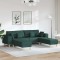 Sofa din material textil cu pernă 3 pcs Verde &icirc;nchis 208 cm țesătură 3335166