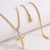 Lant Elegant Cu Pandantiv Crucifix, Placat Aur, Model Finut Si Deosebit LC208G