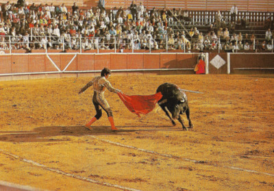 Spania - 1990 - Toreador cu taurul &amp;icirc;n arenă - Bullfight - Corrida de Toros foto