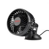 Ventilator auto cu ventuza AMiO 03001, alimentare la bricheta 12V DC, diametru 11,50 cm, 2 viteze, reglaj unghi, cablu 2 m, negru