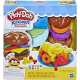 Set plastilina Play-Doh Kitchen Creations, Set creativ burgeri și cartofi prăjiți, Hasbro
