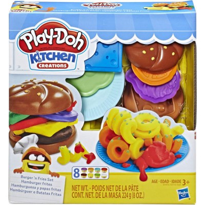 Set plastilina Play-Doh Kitchen Creations, Set creativ burgeri și cartofi prăjiți foto