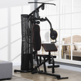 Cumpara ieftin Statie de fitness HOMCOM cu greutati de otel de 4,5 kg, aparatul de gimnastica multifunctional pentru antrenament acasa, 170x104x205cm, negru