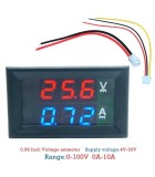 Voltmetru si Ampermetru 0-10A rosu DC 4-30V VOLT/AMP 10A