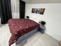 Pilota iarna matlasata &quot;Luna si Stele&quot; Coneltex, dimensiuni 180x210 cm, dreptunghiulara, culoare maro inchis, umplutura fibra siliconizata, densitate