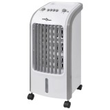 Racitor de aer portabil vidaXL, 80W, 4L, umidificator, ventilator, 3 viteze, gri/alb
