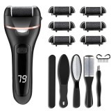 Cumpara ieftin Pila Electrica pentru Talpi, Calcaie, Bataturi si Piele Moarta, Afisaj LCD Baterie, Lanterna LED, 2 Viteze, 2000 rot/min, Incarcare USB, Rezistent la