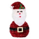 Figurină Crăciun, Moș Crăciun Decorativ, Plastic, Tinsel Roșu, 27cm, Oem