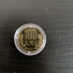 Mihai Viteazul, monedă de 100 lei placată cu aur, 1993