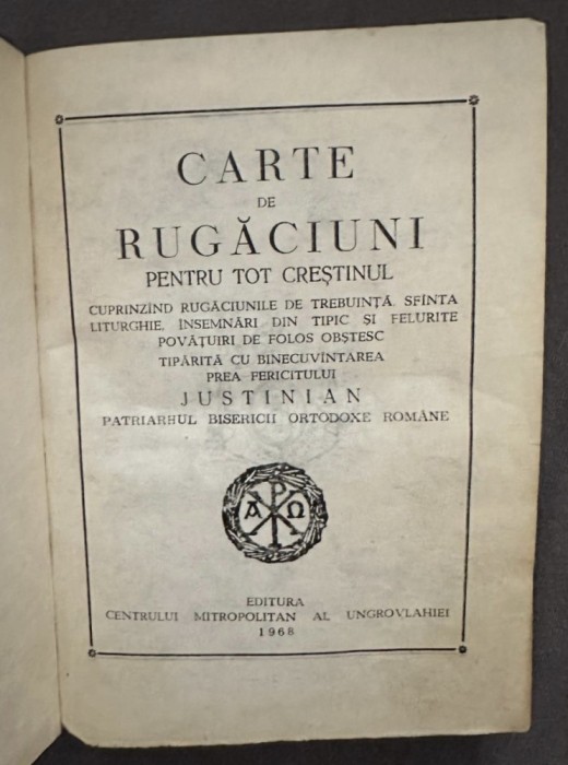 Carte de rugaciuni pentru tot crestinul Iustinian 1968