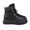 Botine Dama Piele Ecologica Negre cu Siret, Platforma 3cm, Marimea 41