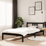Cadru de pat, negru, 100x200 cm, lemn masiv de pin, vidaXL