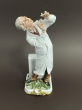 Figurină italiană de porțelan Capodimonte, cunoscută pentru detaliile sale complicate și măiestria artistică, designer Bruno Merli