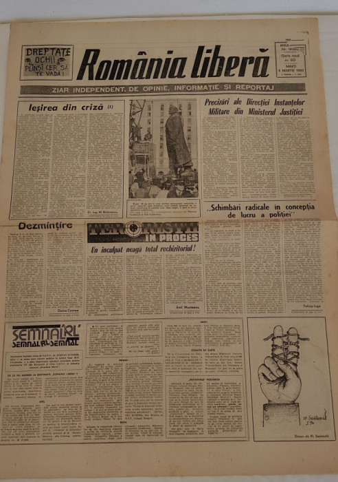 Rom&acirc;nia Liberă (6 martie 1990) serie nouă nr. 62