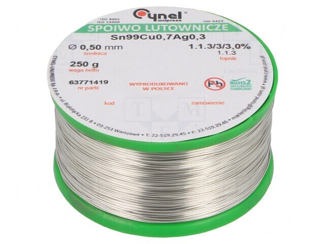 S&acirc;rmă de Lipit fără Plumb 250g 500um Bobină