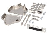 D-Sub 25-Pin Mufă Mamă Dreaptă pentru Cablu Neagră