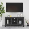 VidaXL Dulap TV, antracit, 105x35x52 cm, oțel și sticlă