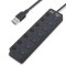 USB Hub Techstar&reg; HB7, 3.0 High Speed, 7 Port USB 3.0, Buton On/Off, Conexiune USB 3.0 de mare viteza