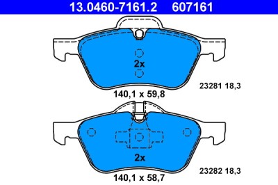 ATE 13.0460-7161.2 set placute frana,frana disc foto