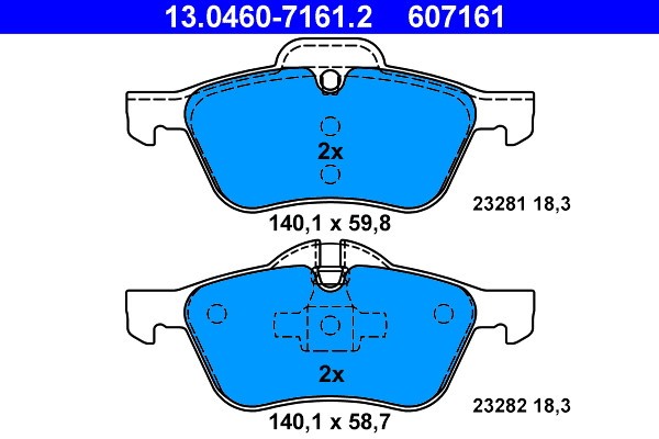 ATE 13.0460-7161.2 set placute frana,frana disc