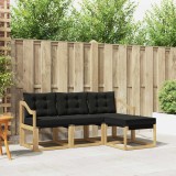 vidaXL Set de canapele de exterior cu pernă 4 pcs Alb și negru 3389366