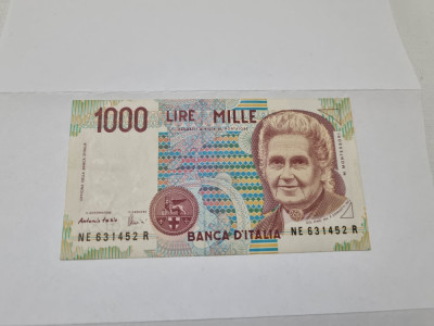 bancnota italia 1000 L 1990 foto