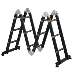 Scara aluminiu, multifunctionala, 4 tronsoane, 3 trepte, max 150 kg, 1.03-3.7 m foto