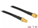 Cablu antena RP-SMA plug la RP-SMA jack CFD/RF200 1m low loss, Delock 89423