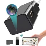 Camera Spy Ascunsa in Incarcator USB WiFi, Full HD 1080p, Detectie Miscare, Aplicatie HDlivecam, Vizualizare Live, Inregistrare Bucla, Design Discret