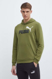 Puma bluză bărbați, culoarea verde, cu glugă, imprimeu 586765