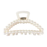 Cumpara ieftin Clema par eleganta cu perle albe, prindere puternica, arc metalic rezistent, pentru coafuri rafinate
