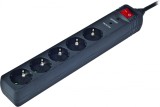 PRELUNGITOR GEMBIRD, Schuko x 5, conectare prin Schuko (T), cablu 3 m, 16 A, protectie supratensiune, protectie copii, negru, &quot;SPG5-C-10&quot; (timbru verd