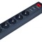 PRELUNGITOR GEMBIRD, Schuko x 5, conectare prin Schuko (T), cablu 3 m, 16 A, protectie supratensiune, protectie copii, negru, &quot;SPG5-C-10&quot; (timbru verd