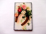 magnet frigider . potcoava norocoasa cu trandafiri 35912