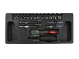 Set chei cu clichet 1/4&quot;, 25 piese, Geko G10832C