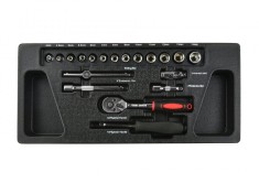 Set chei cu clichet 1/4&quot;, 25 piese, Geko G10832C