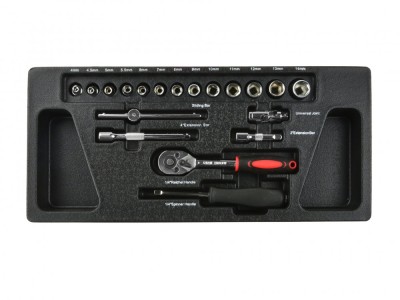 Set chei cu clichet 1/4&amp;quot;, 25 piese, Geko G10832C foto