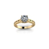 Inel de dama din aur galben 14K, piatra zirconiu - 56