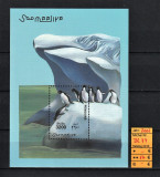 Timbre Africa, Somalia, 2001 | Pinguini, Păsări, Animale Antarctica | Coliţă MNH, Fauna, Nestampilat