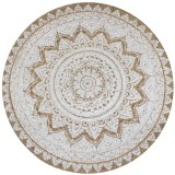 Covor din iută &icirc;mpletită cu imprimeu 120 cm Rotund