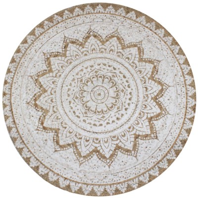 vidaXL Covor din iută &amp;icirc;mpletită cu imprimeu, 90 cm, rotund 245339 foto