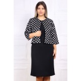 Sacou dama elegant cu buline negru - 48Marimea