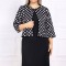 Sacou dama elegant cu buline negru - 60Marimea