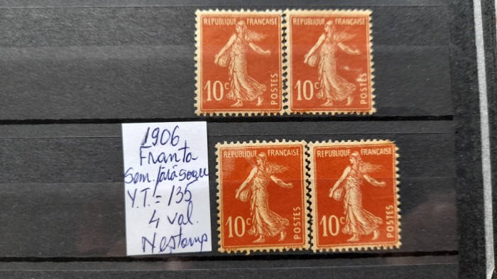 1906 Franta semanat.Y.T.135 -4 val-nestamp.